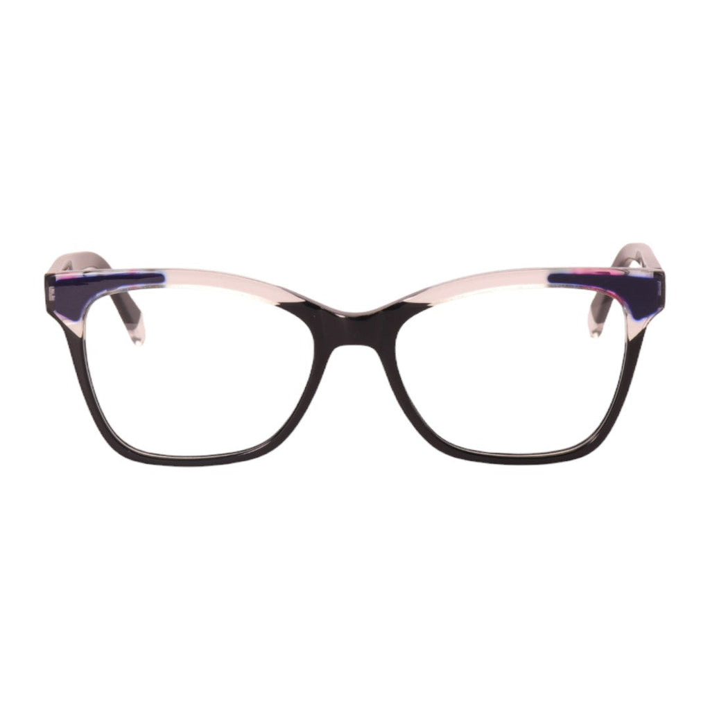 Armação para óculos de grau acetato retangular rosa/ preto