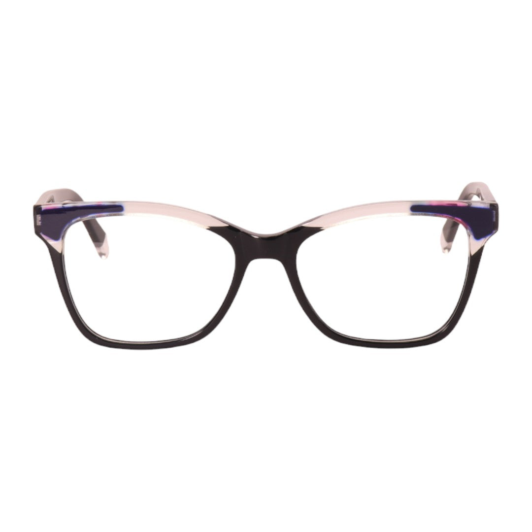 Armação para óculos de grau acetato retangular rosa/ preto