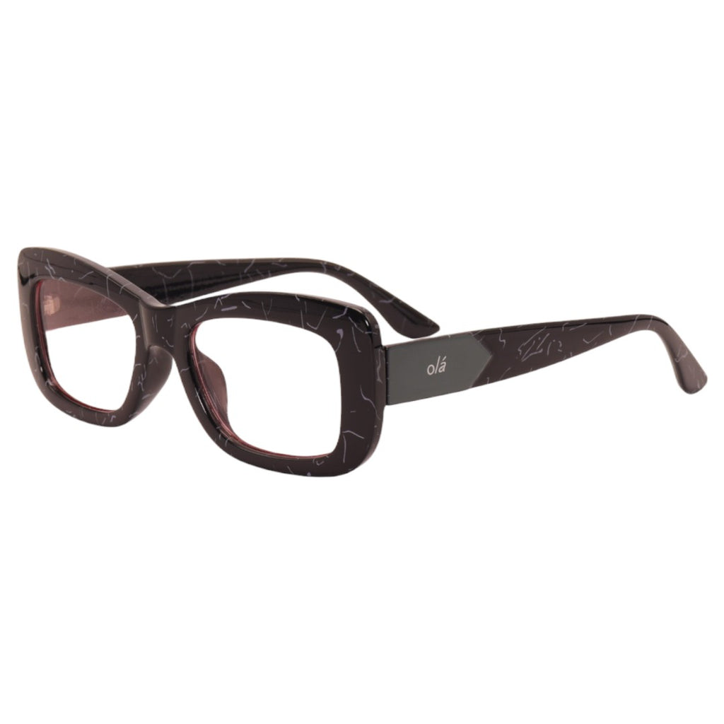 Armação para óculos de grau tr-90-nylon retangular preto