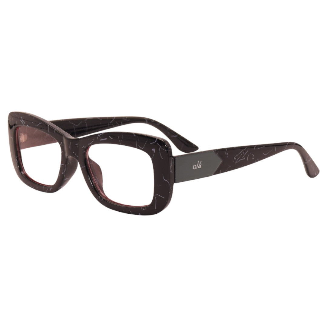 Armação para óculos de grau tr-90-nylon retangular preto