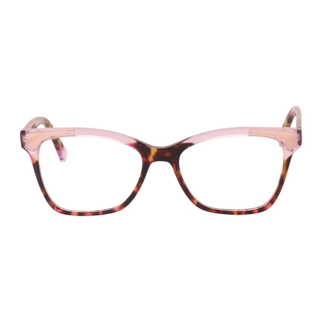 Armação para óculos de grau acetato retangular rosa/ preto