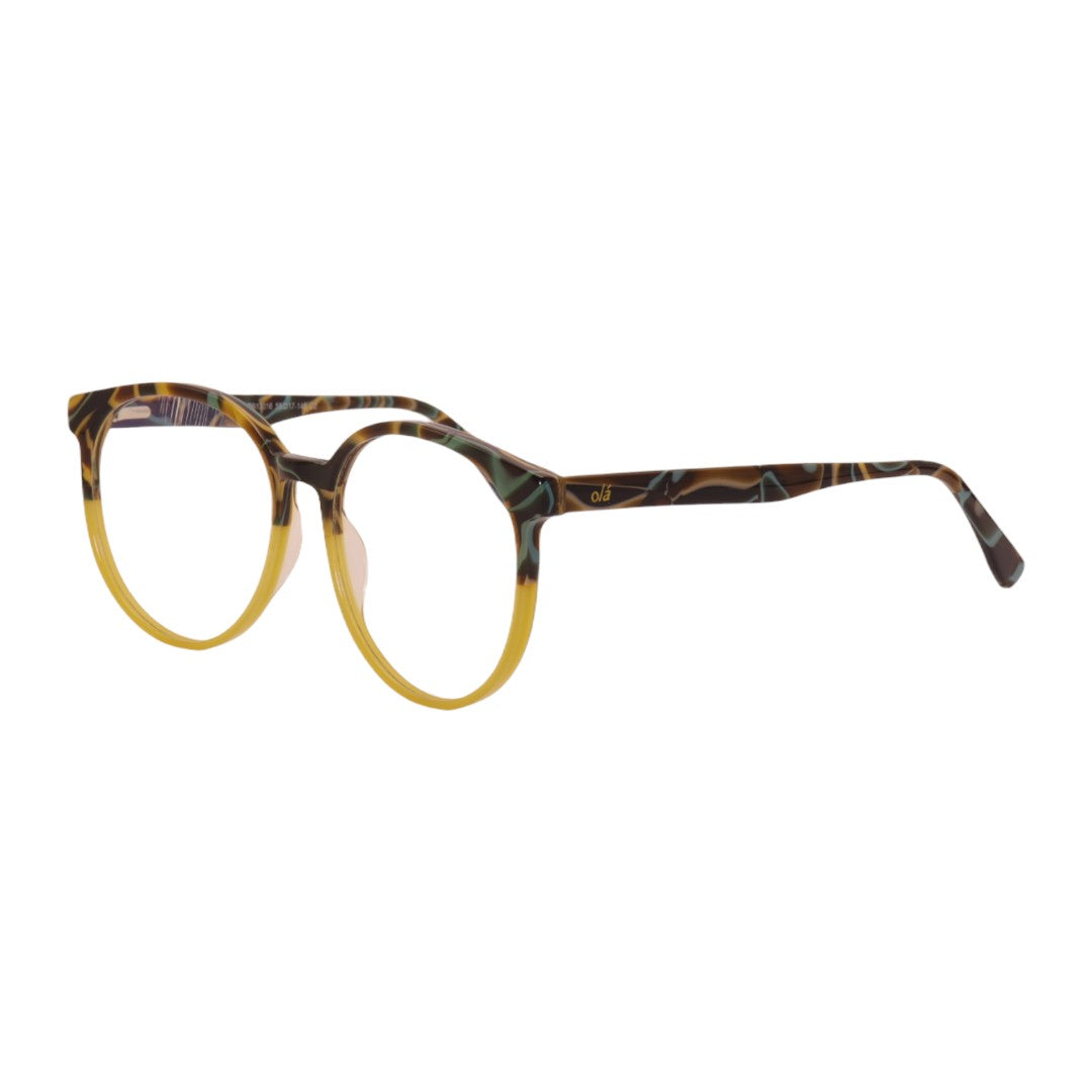 Armação para óculos de grau tr-90-nylon redondo azul/ rosa