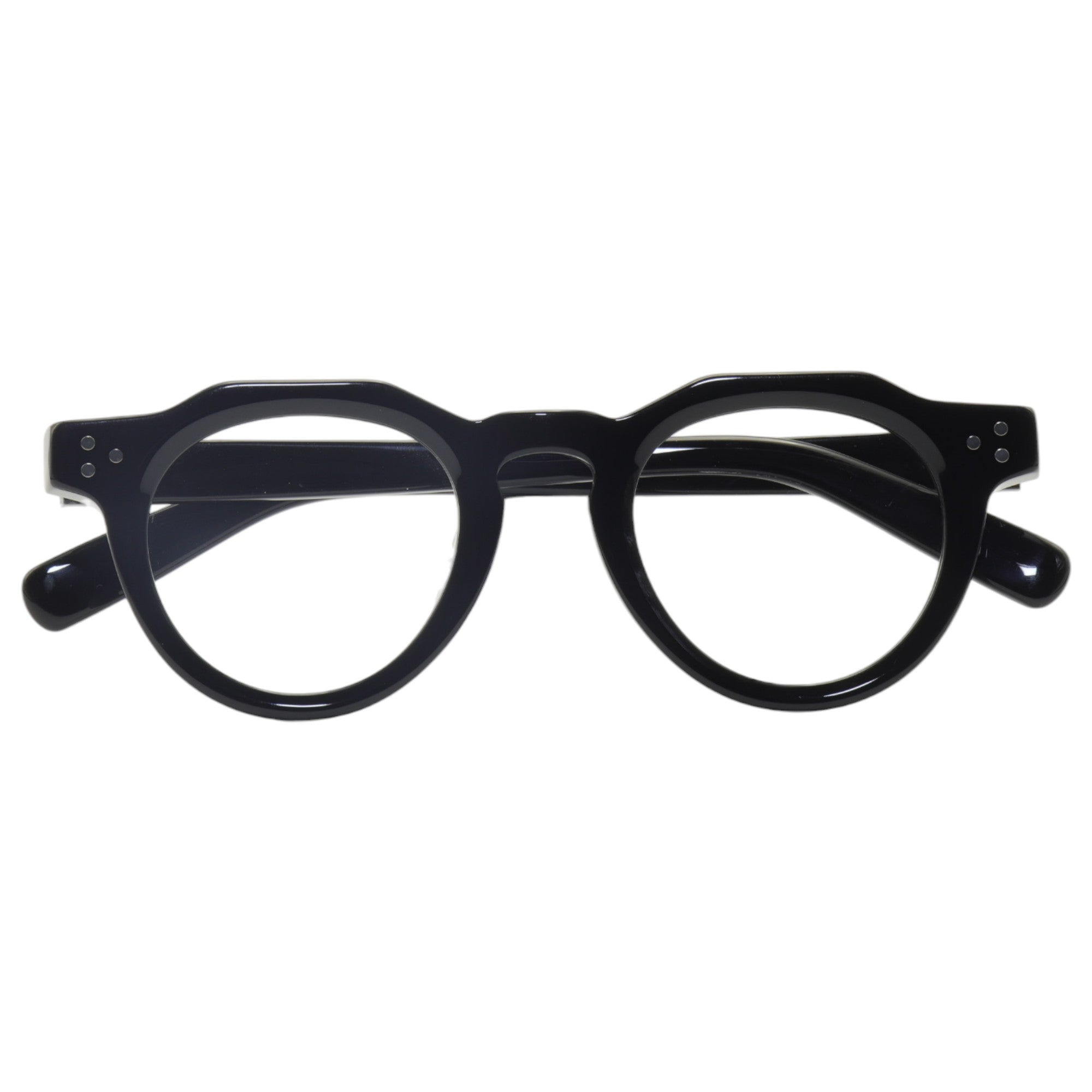 Armação para óculos de grau acetato redondo tartaruga/ preto