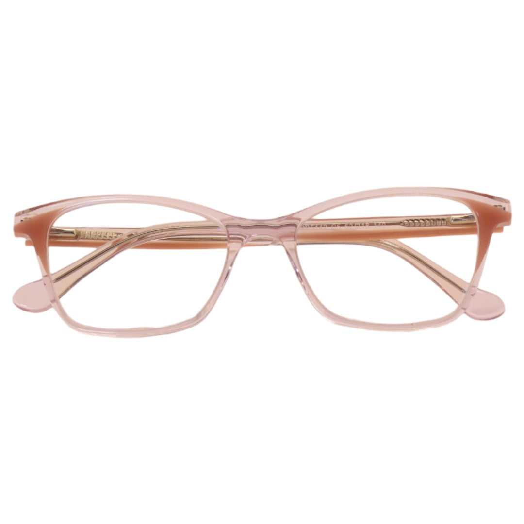 Armação para óculos de grau acetato retangular preto/ vermelho/ rosa
