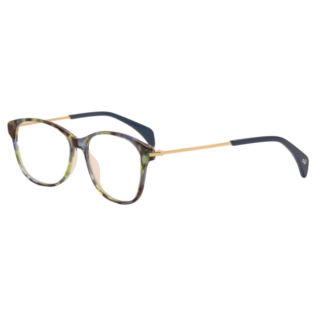 Armação para óculos de grau tr-90-nylon retangular verde/ azul
