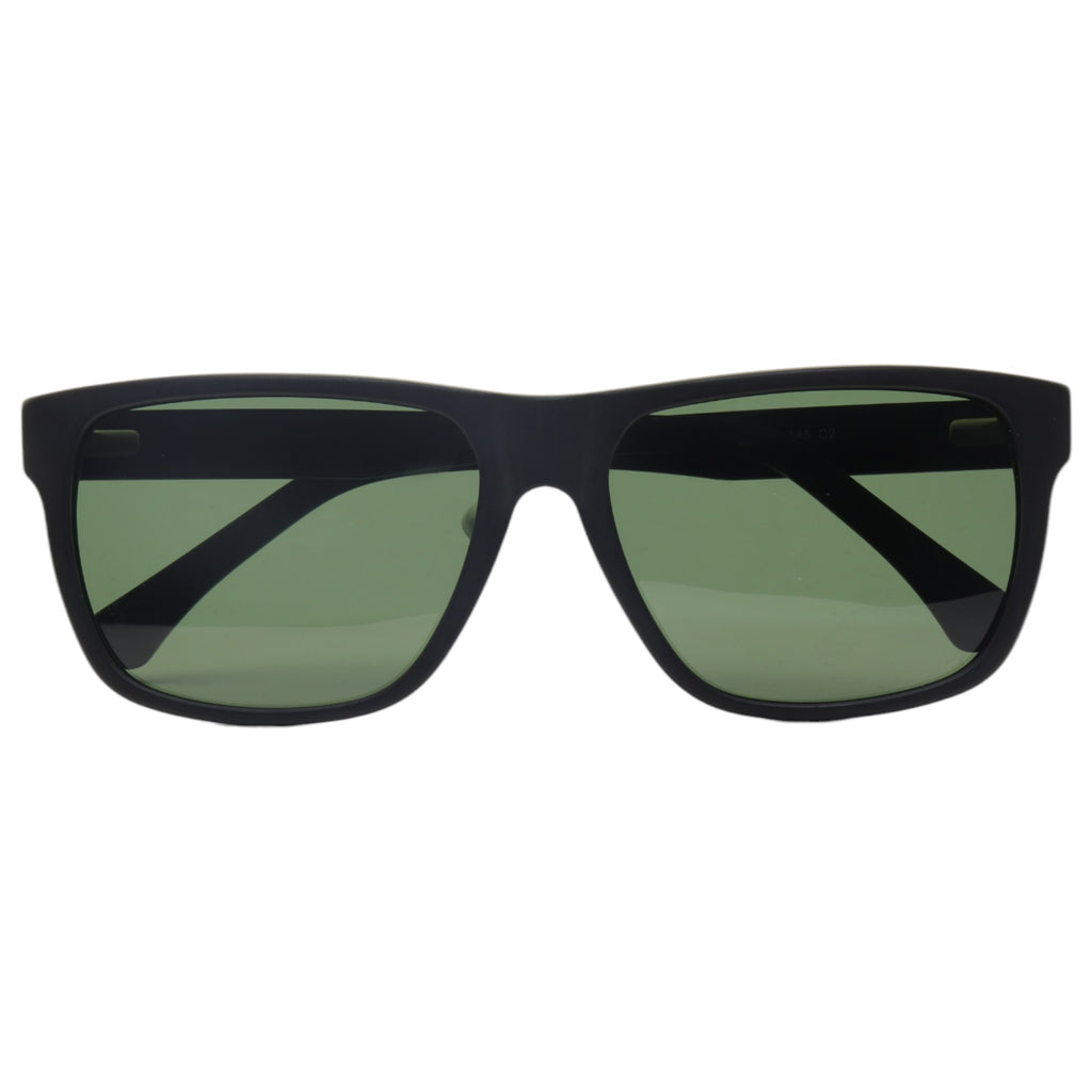 Óculos de sol acetato retangular grafite/ preto
