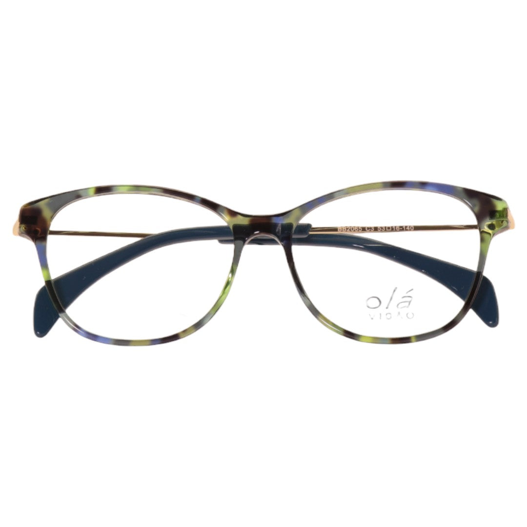 Armação para óculos de grau tr-90-nylon retangular verde/ azul