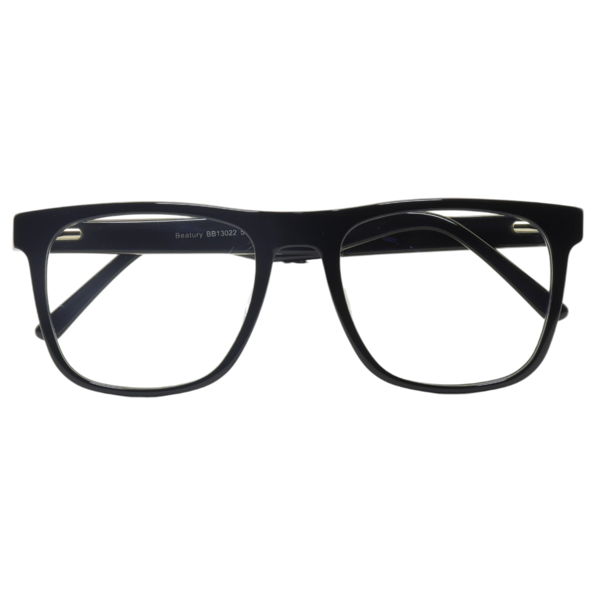 Armação para óculos de grau acetato retangular preto-fosco/ preto