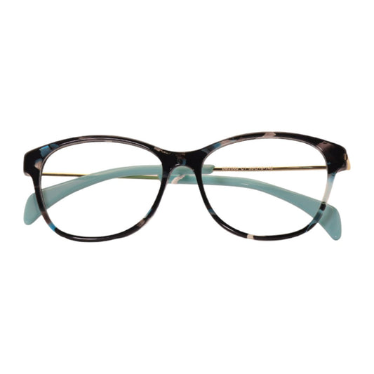 Armação para óculos de grau tr-90-nylon retangular verde/ azul