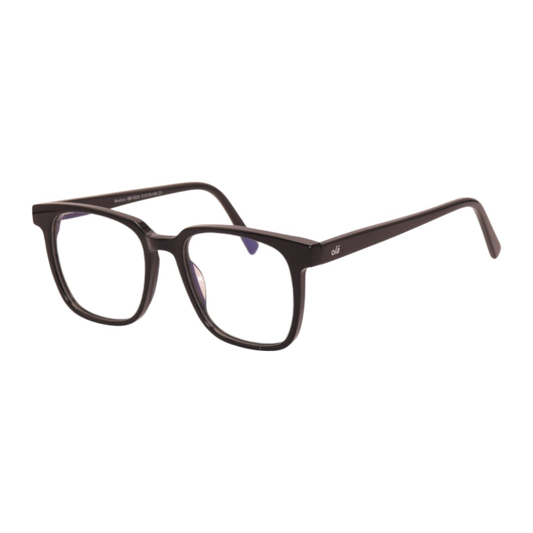Armação para óculos de grau tr-90-nylon quadrado preto/ grafite