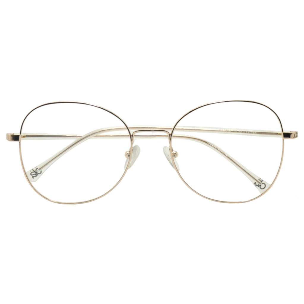 Armação para óculos de grau metal redondo prateado/ dourado