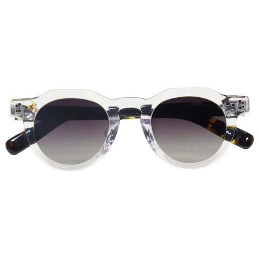 Óculos de sol acetato redondo transparente