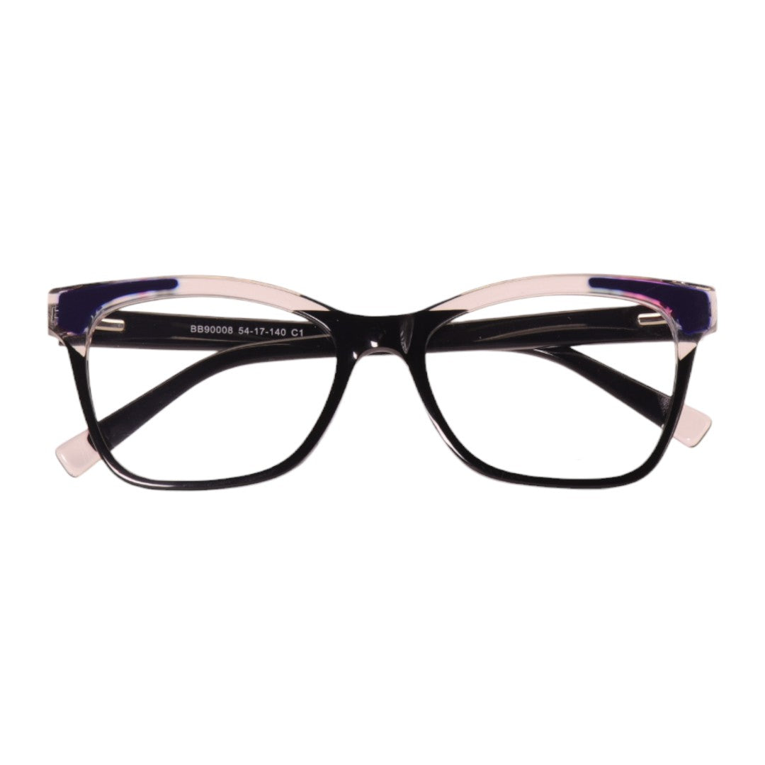 Armação para óculos de grau acetato retangular rosa/ preto