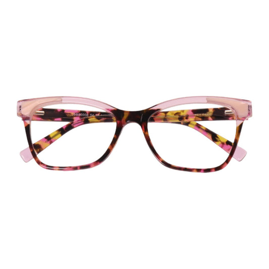 Armação para óculos de grau acetato retangular rosa/ preto