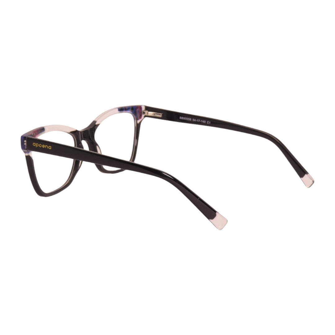 Armação para óculos de grau acetato retangular rosa/ preto