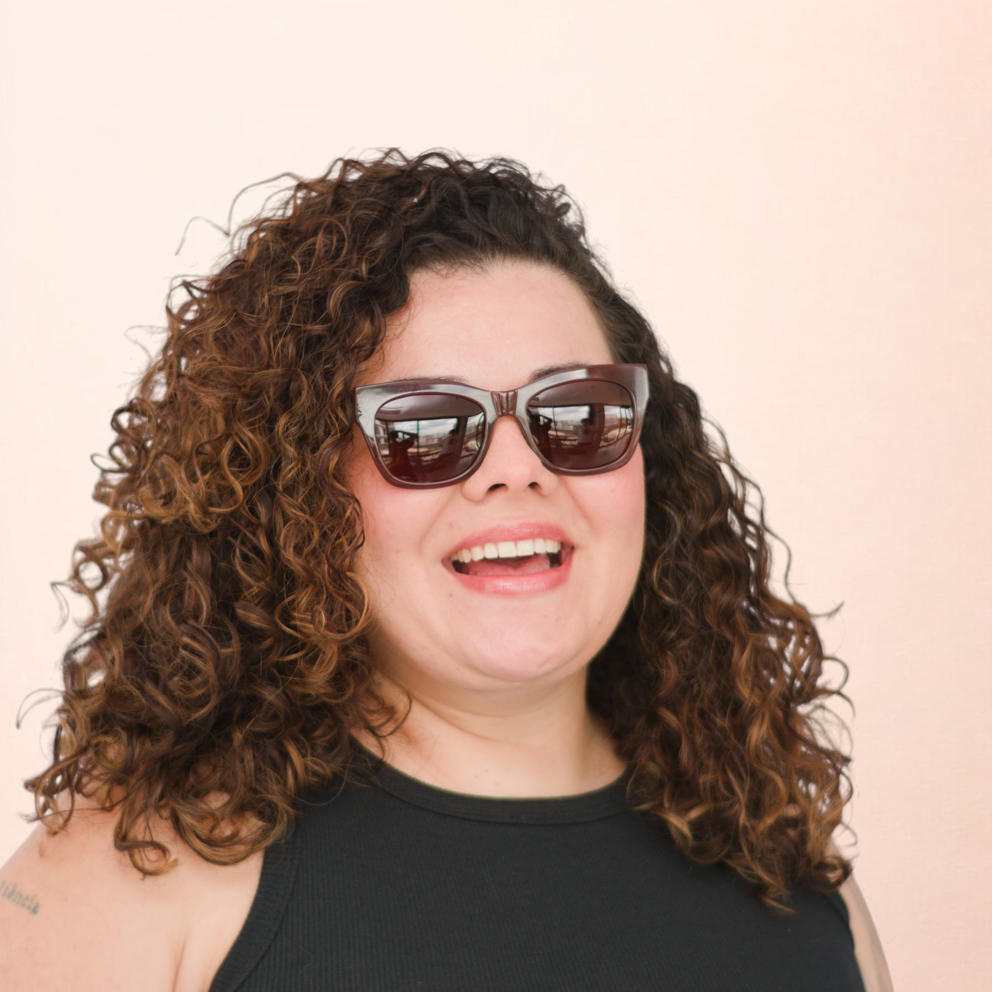 Óculos de sol acetato retangular marrom