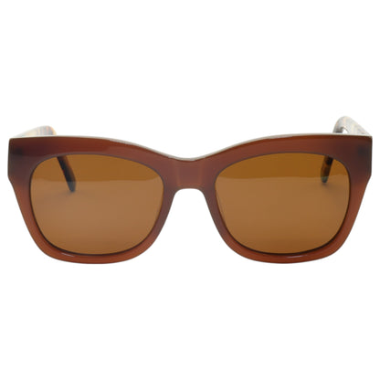 Óculos de sol acetato retangular marrom