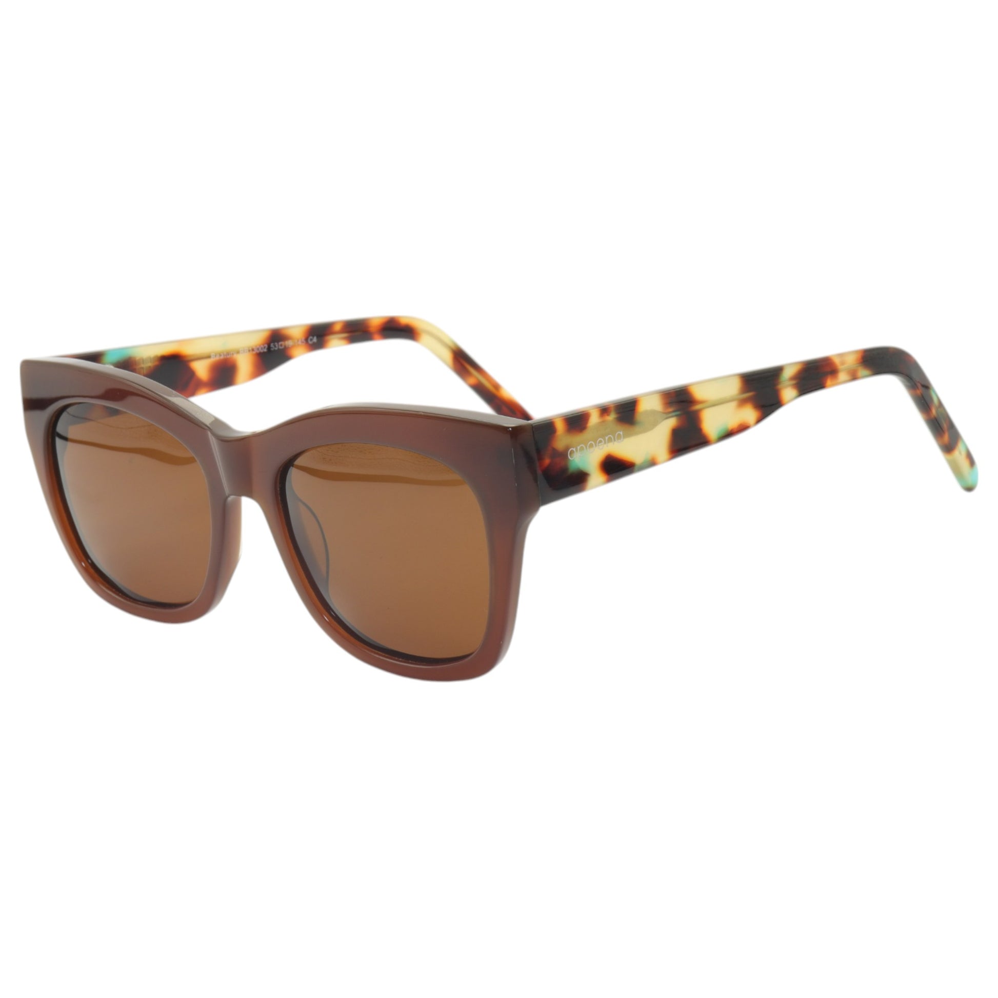 Óculos de sol acetato retangular marrom