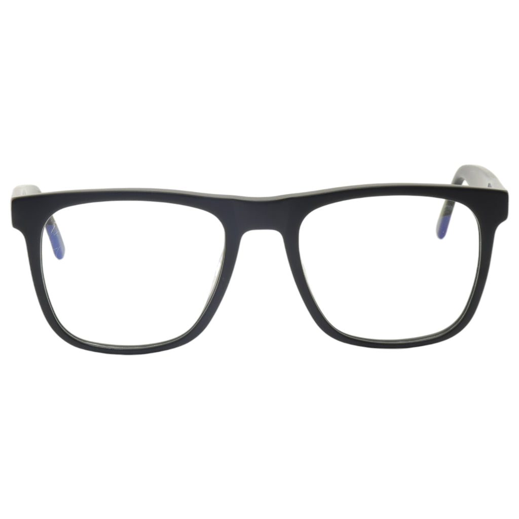 Armação para óculos de grau acetato retangular preto-fosco/ preto