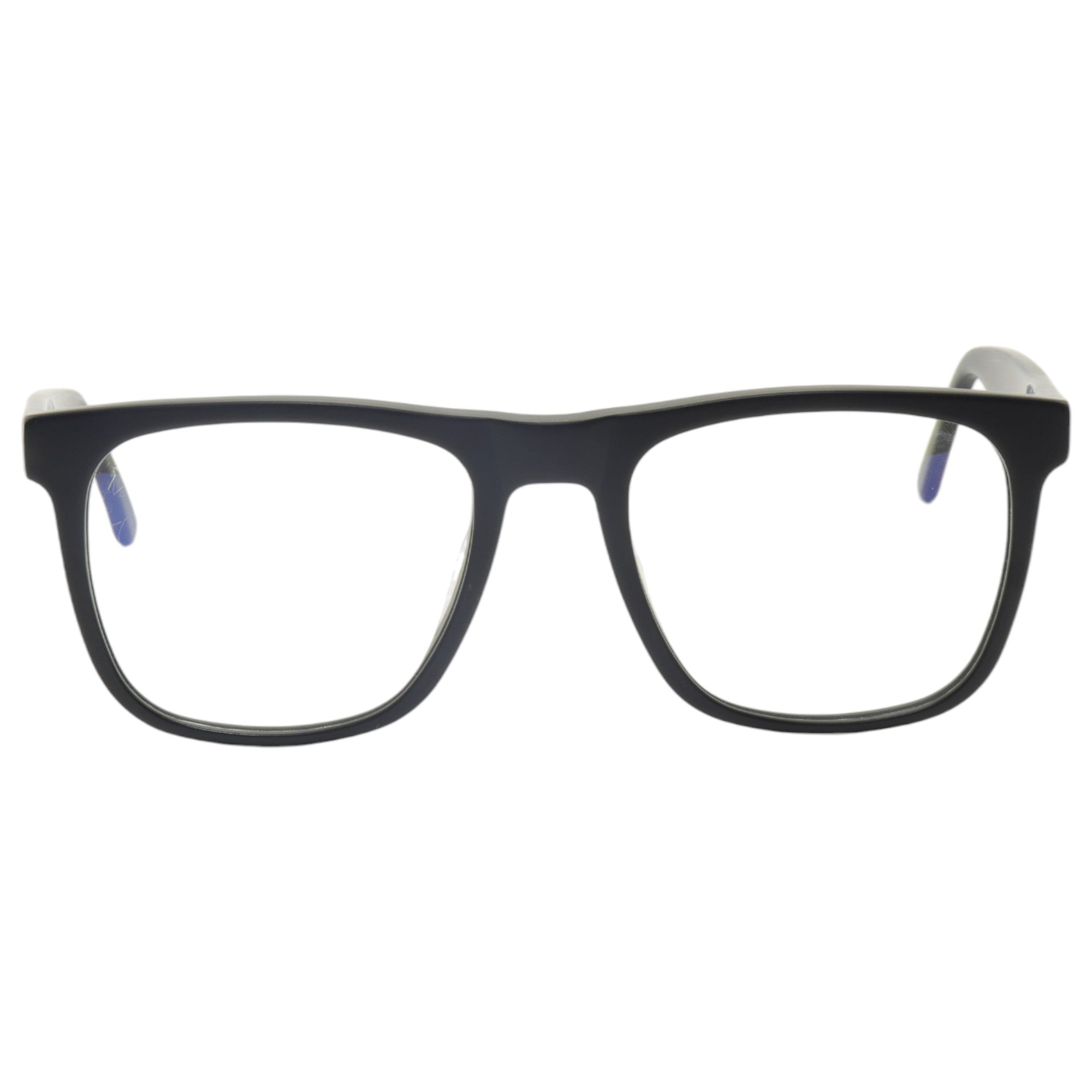 Armação para óculos de grau acetato retangular preto-fosco/ preto