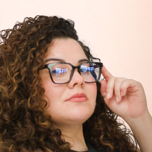 Armação para óculos de grau acetato quadrado preto