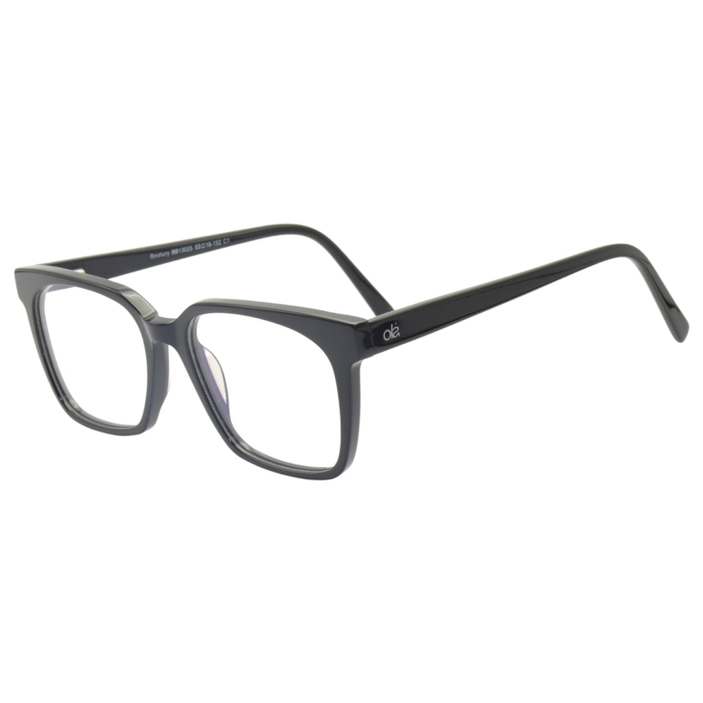 Armação para óculos de grau acetato quadrado preto