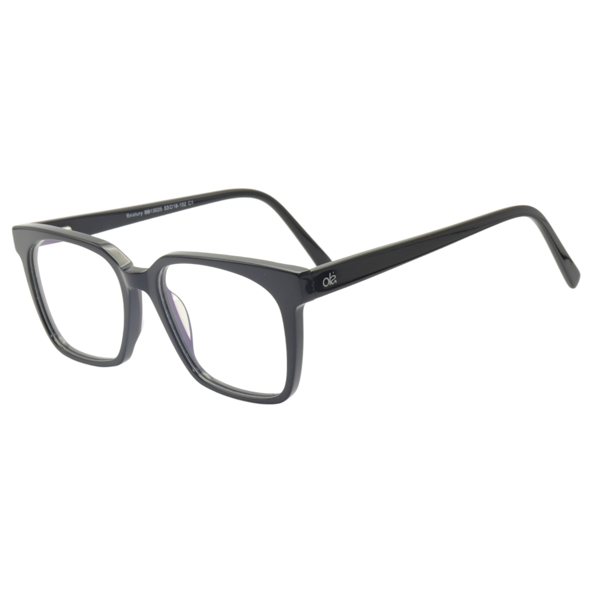 Armação para óculos de grau acetato quadrado preto