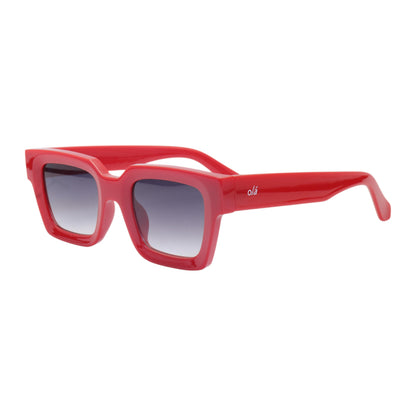 Óculos de sol tr-90-nylon retangular vermelho