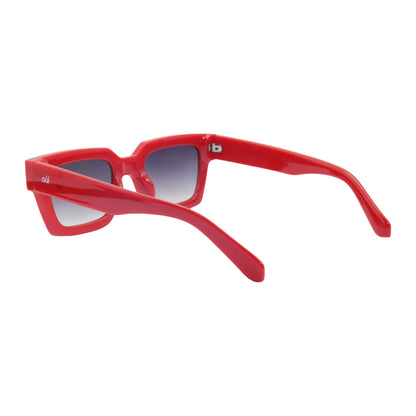Óculos de sol tr-90-nylon retangular vermelho