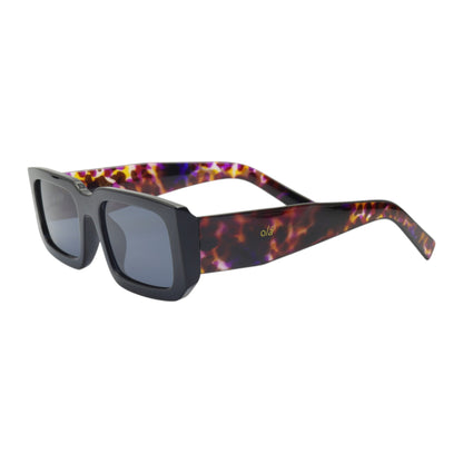 Óculos de sol tr-90-nylon retangular preto