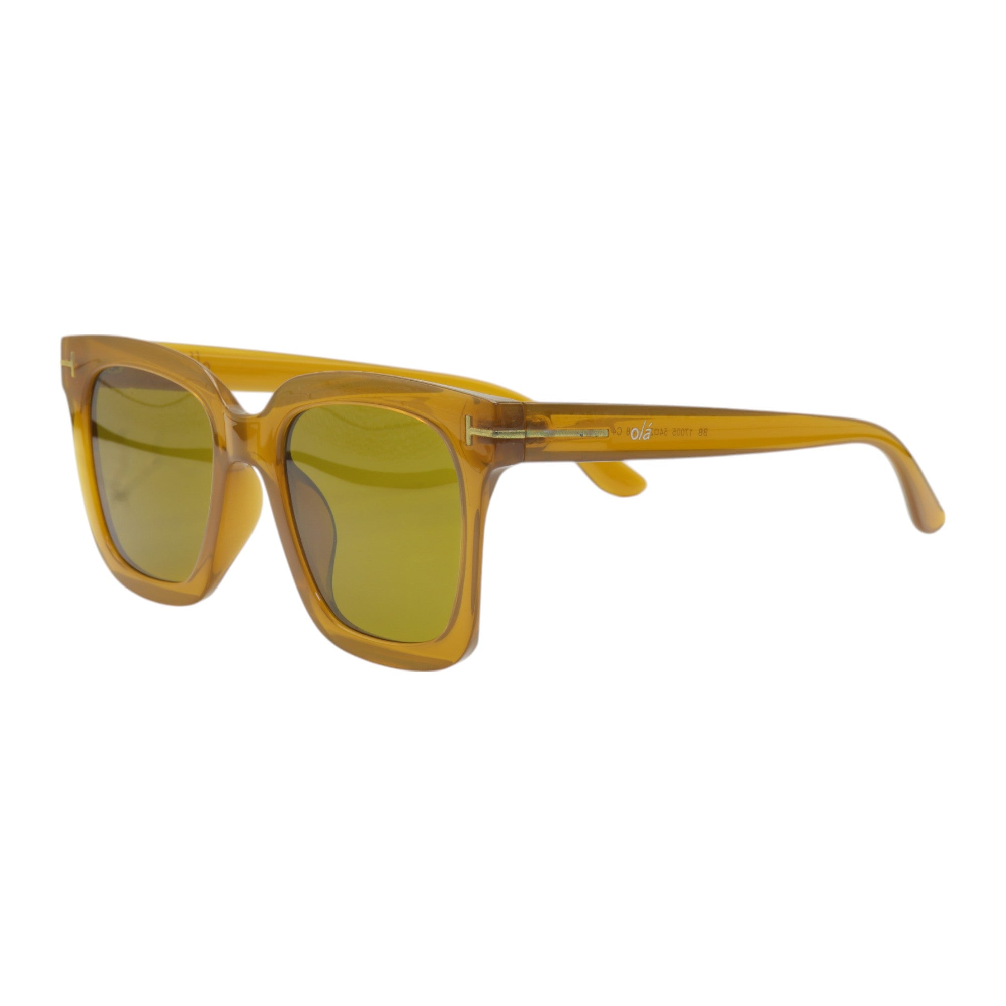 Óculos de sol tr-90-nylon quadrado marrom