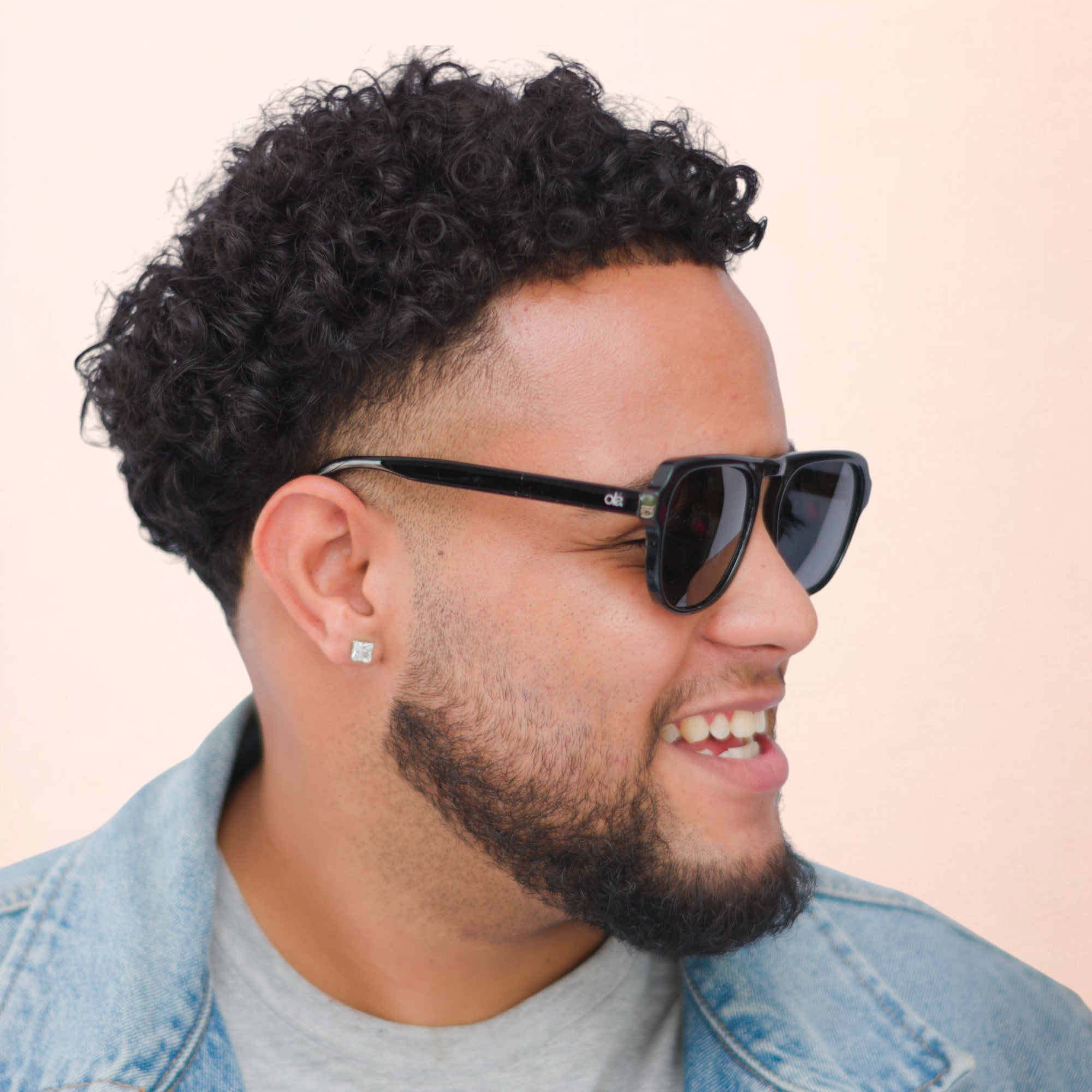 Óculos de sol acetato quadrado preto