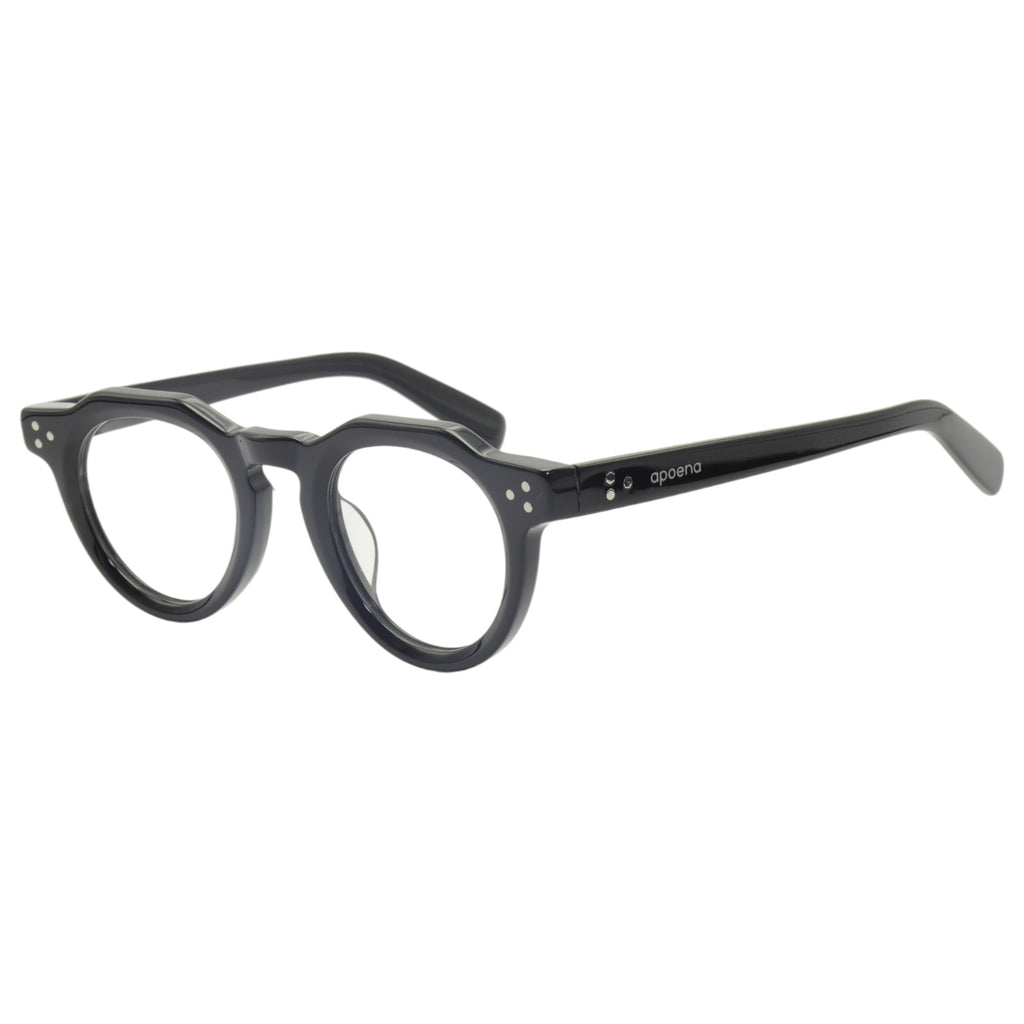 Armação para óculos de grau acetato redondo tartaruga/ preto