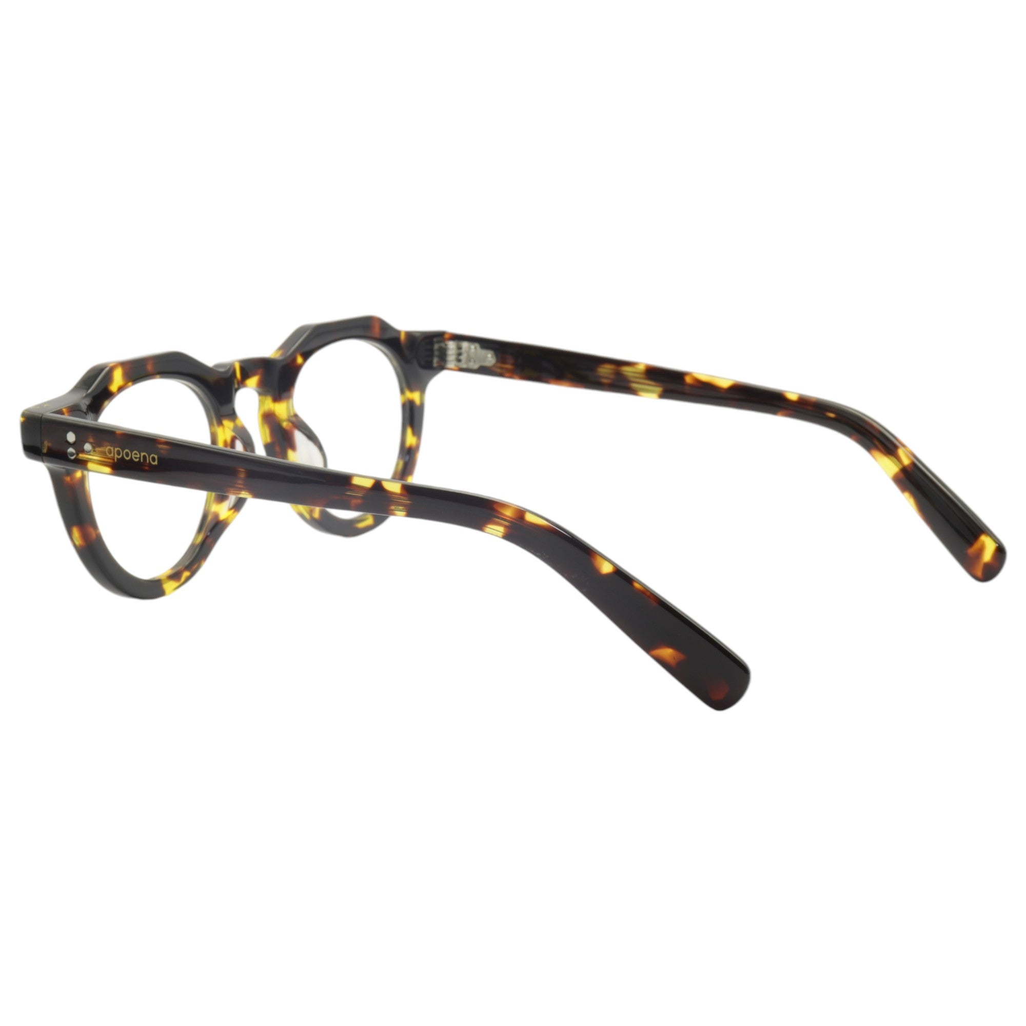 Armação para óculos de grau acetato redondo tartaruga/ preto