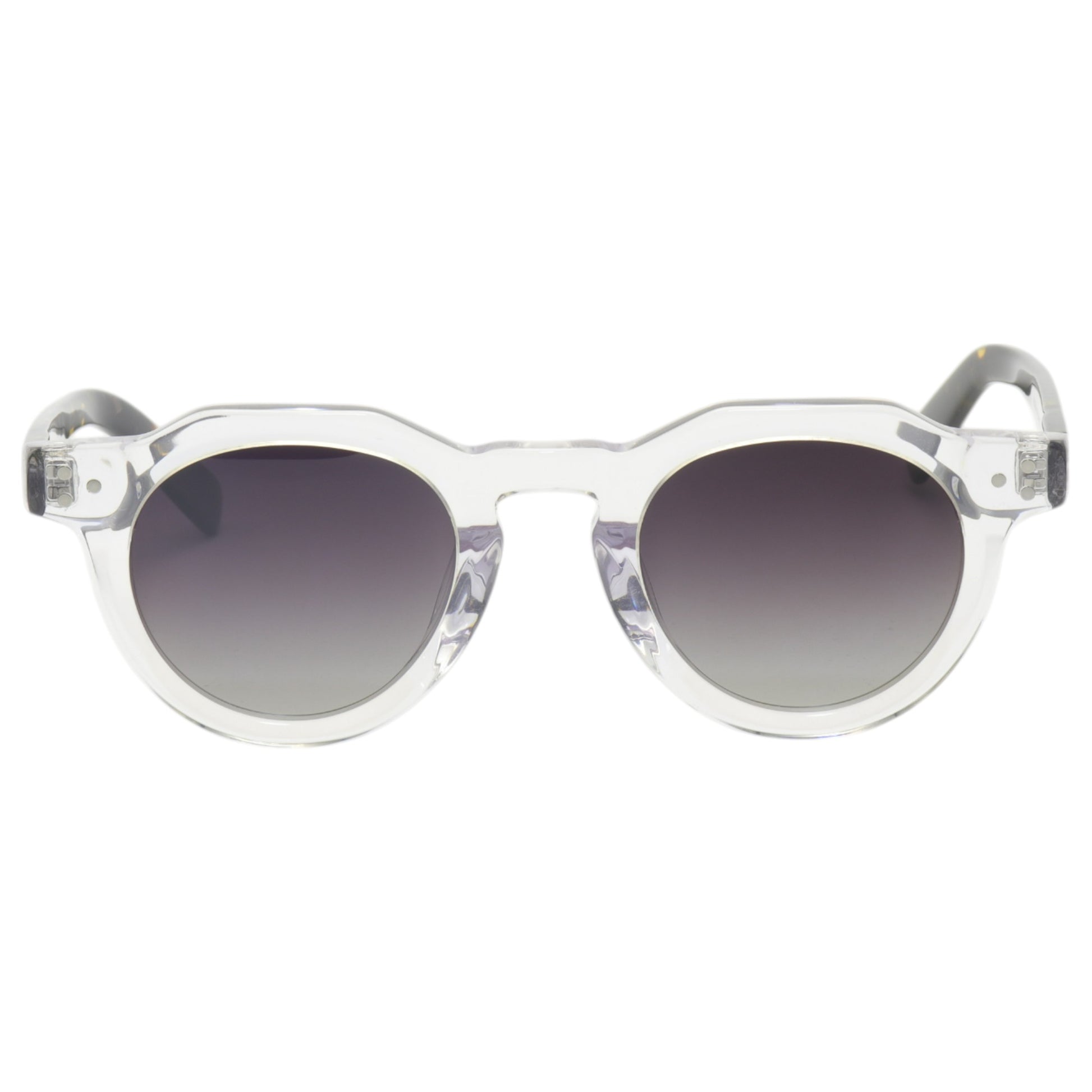 Óculos de sol acetato redondo transparente