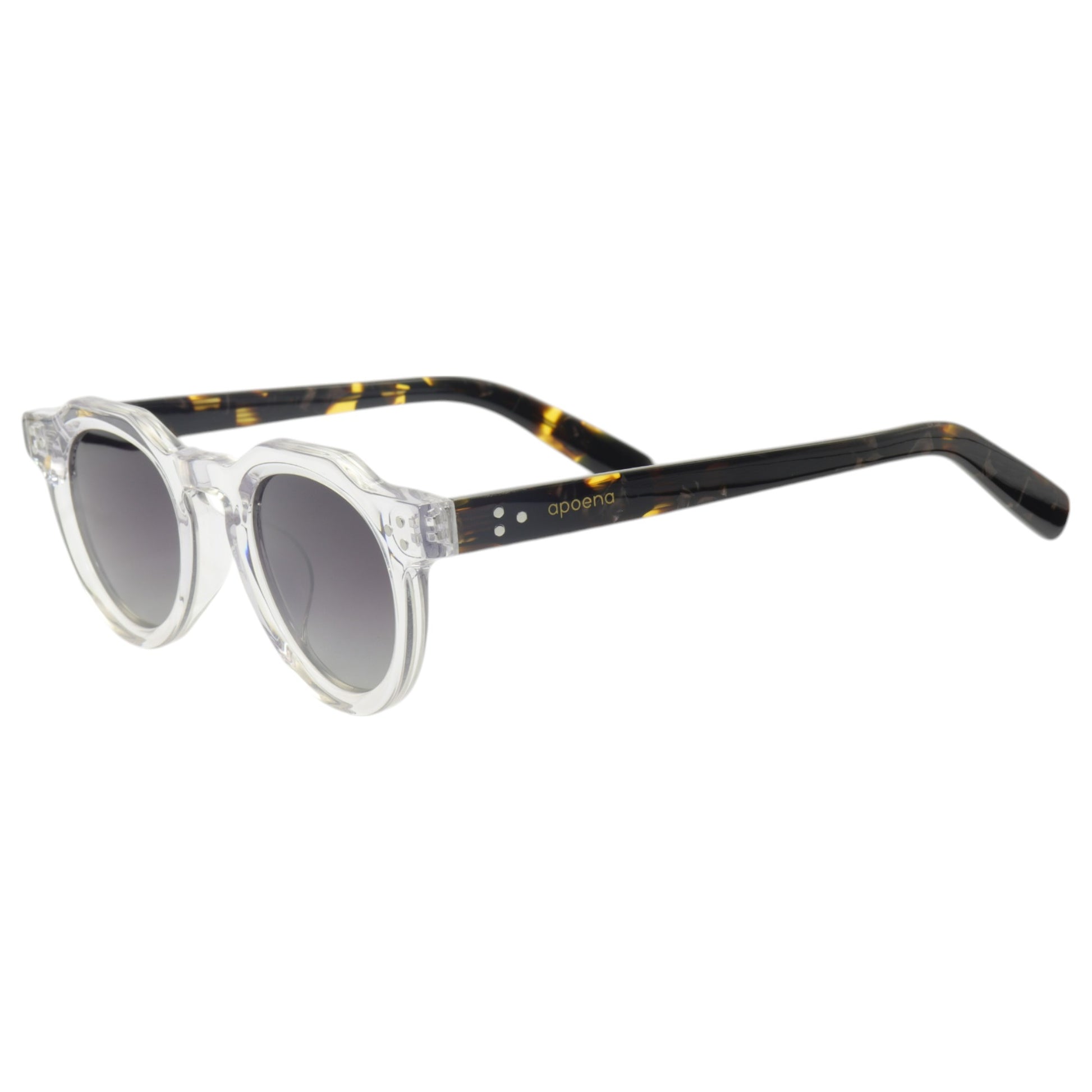Óculos de sol acetato redondo transparente