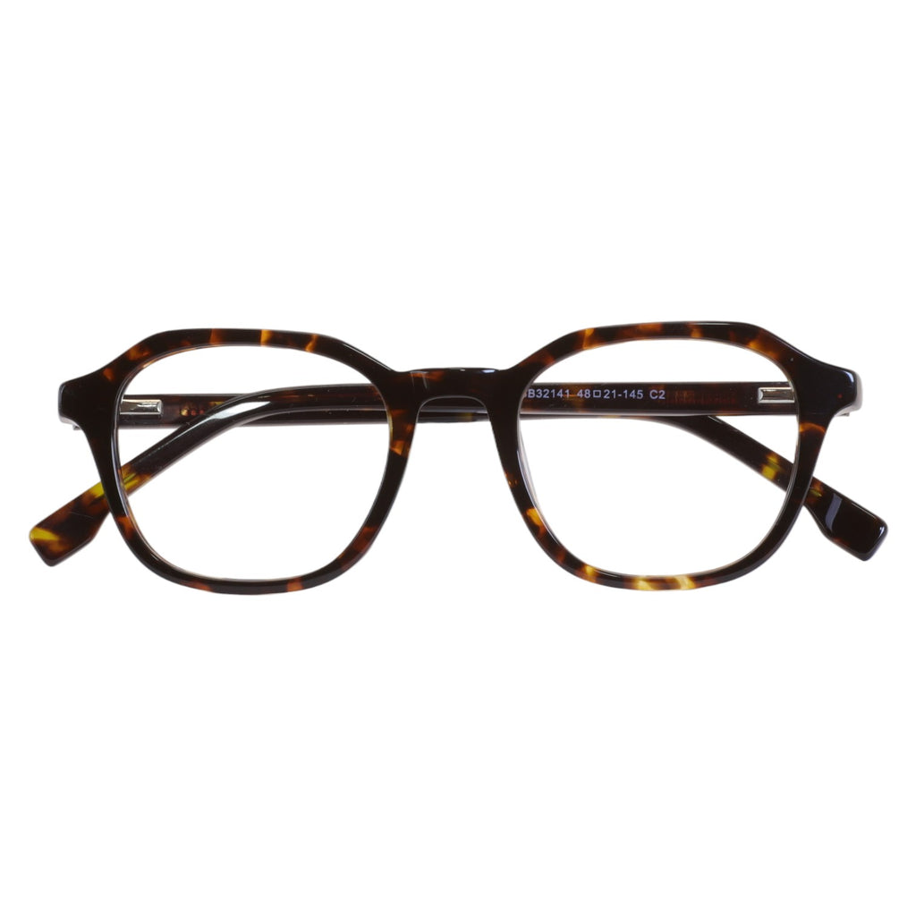 Armação para Óculos de Grau Hexagonal Acetato Tartaruga Unissex