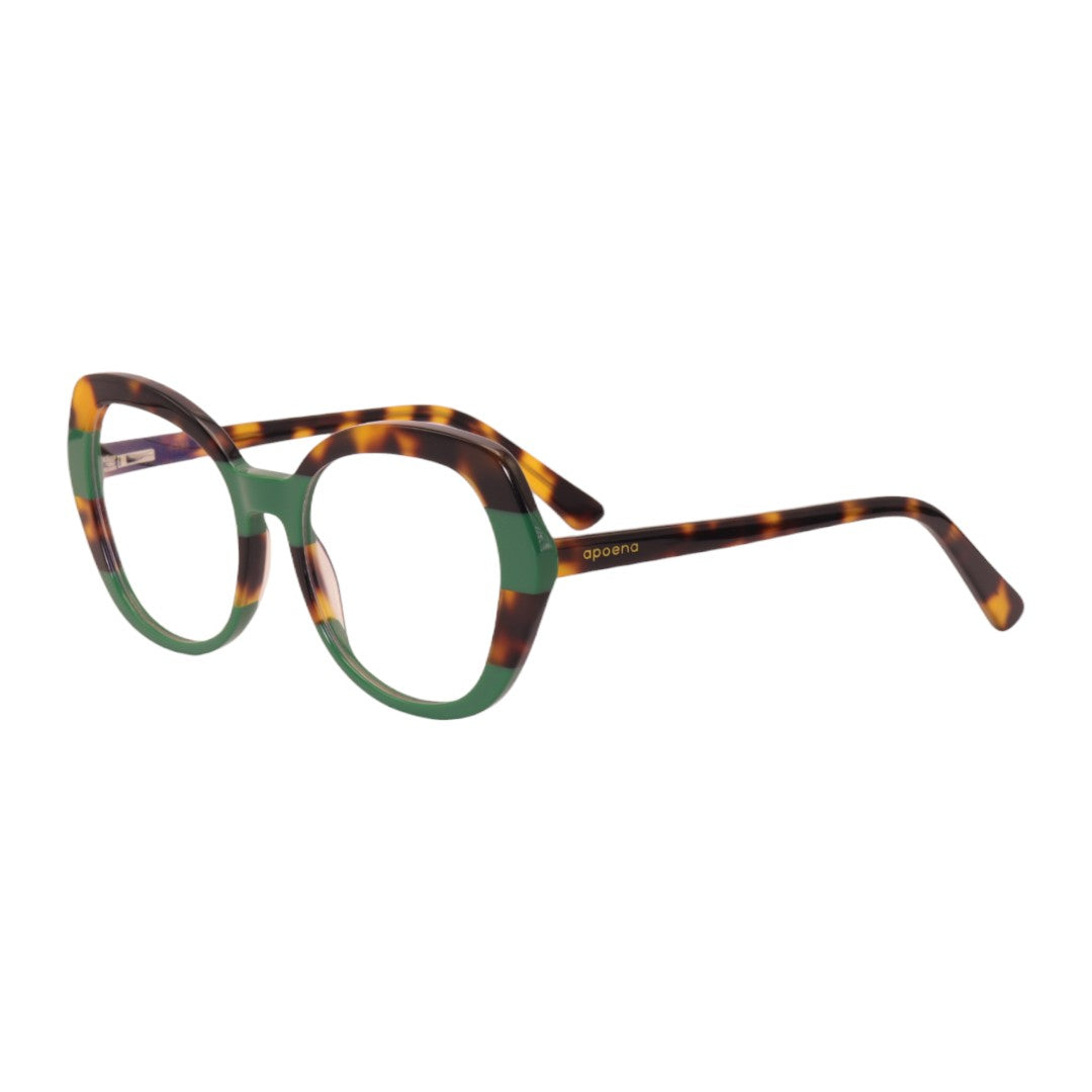 Armação para óculos de grau acetato redondo verde/ azul