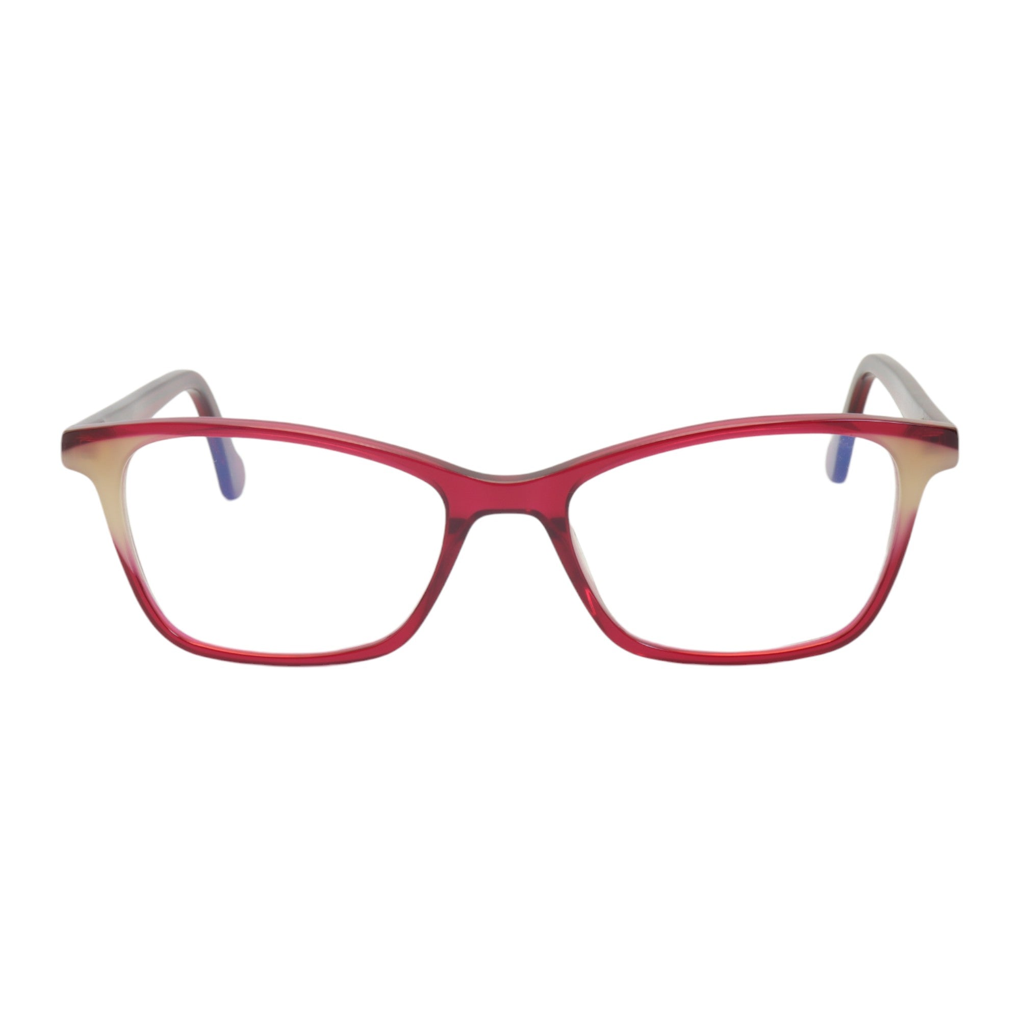 Armação para óculos de grau acetato retangular preto/ vermelho/ rosa
