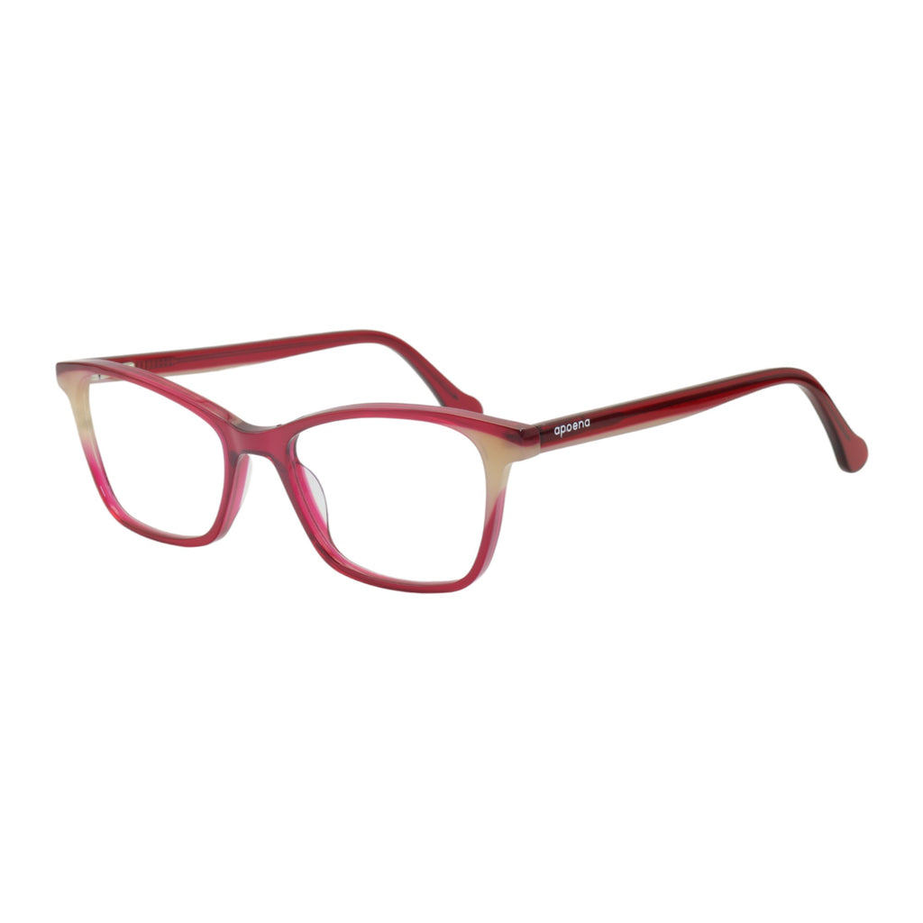 Armação para óculos de grau acetato retangular preto/ vermelho/ rosa