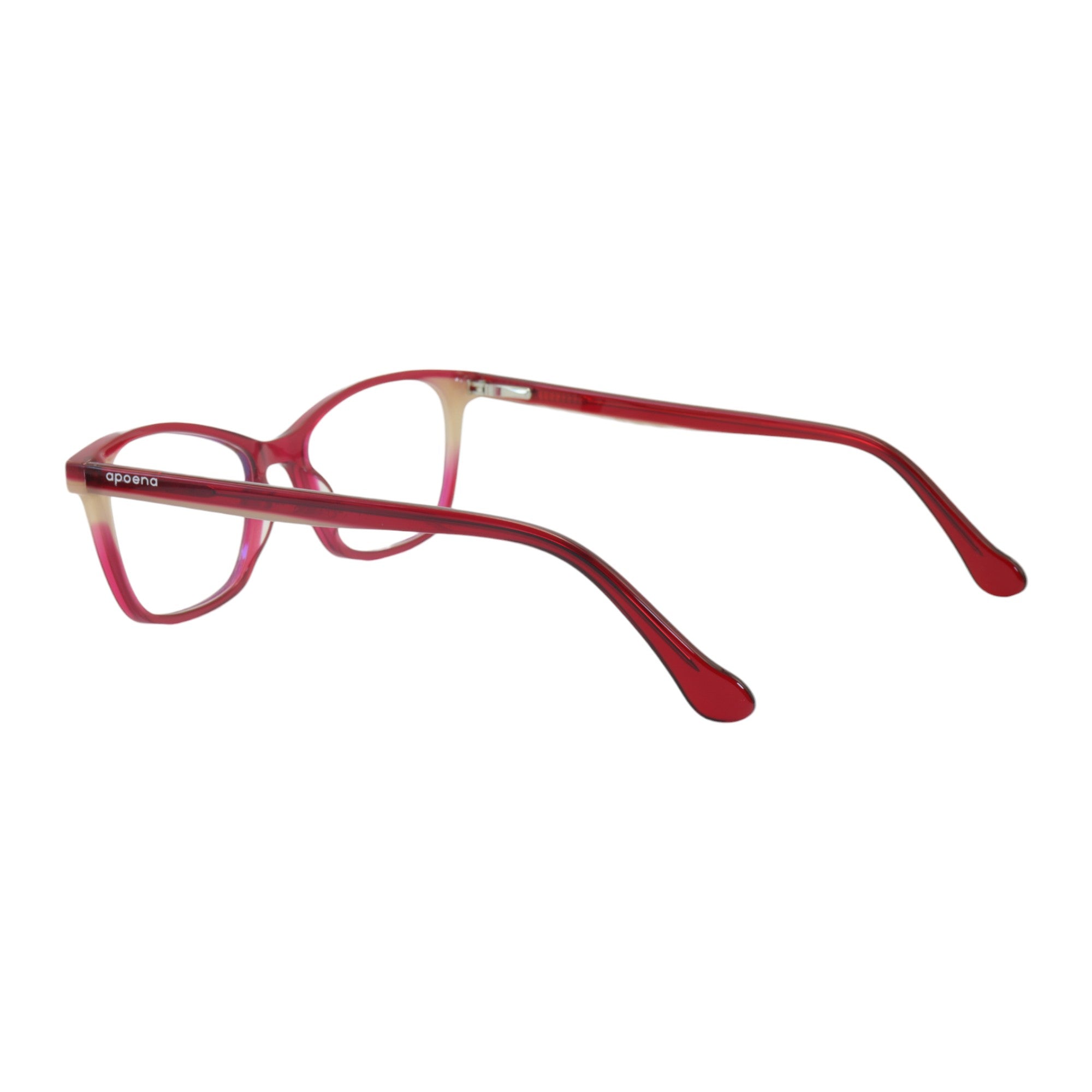 Armação para óculos de grau acetato retangular preto/ vermelho/ rosa
