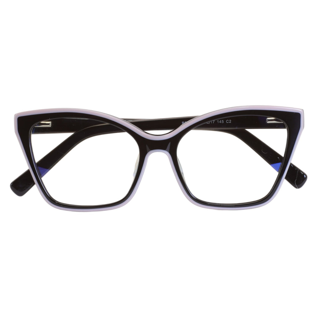 Armação para Óculos de Grau Gatinho Acetato Preto Feminino