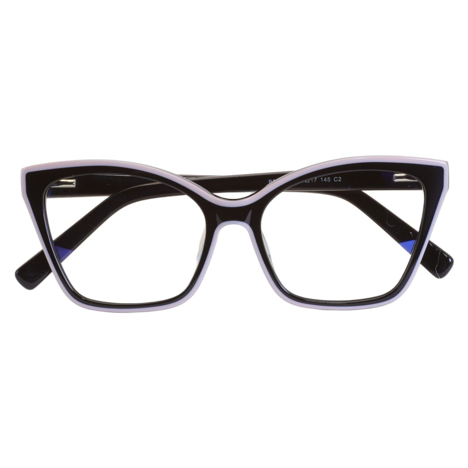 Armação para Óculos de Grau Gatinho Acetato Preto Feminino