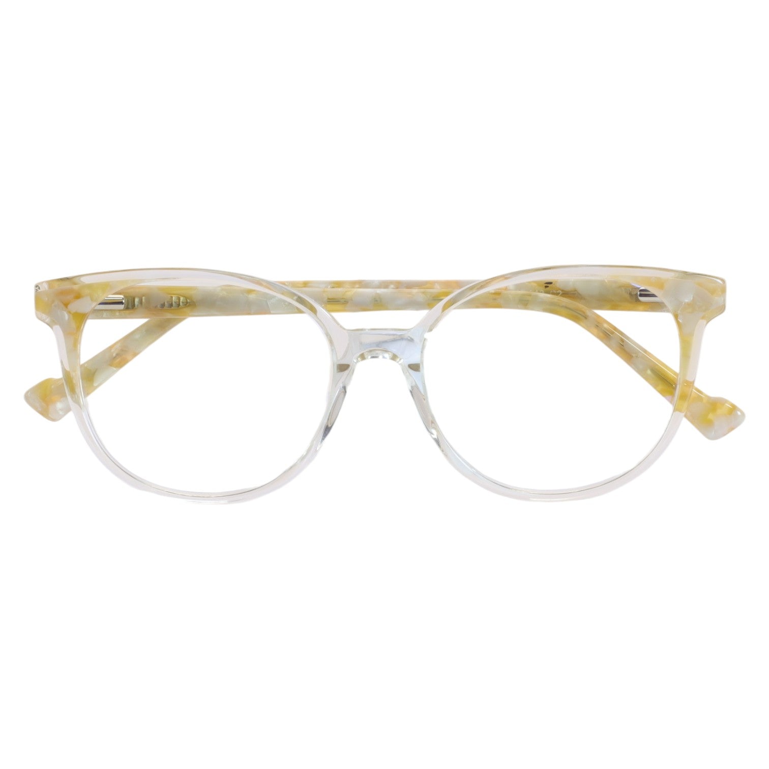 Armação para Óculos de Grau Redondo Acetato Pérola Feminino