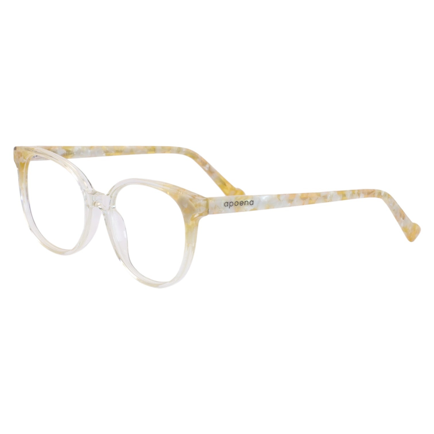 Armação para Óculos de Grau Redondo Acetato Pérola Feminino