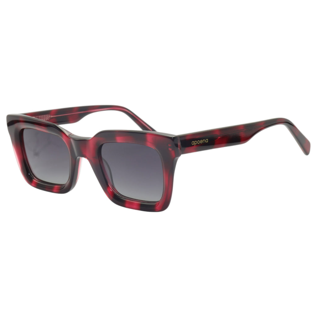 Óculos de sol acetato quadrado vermelho