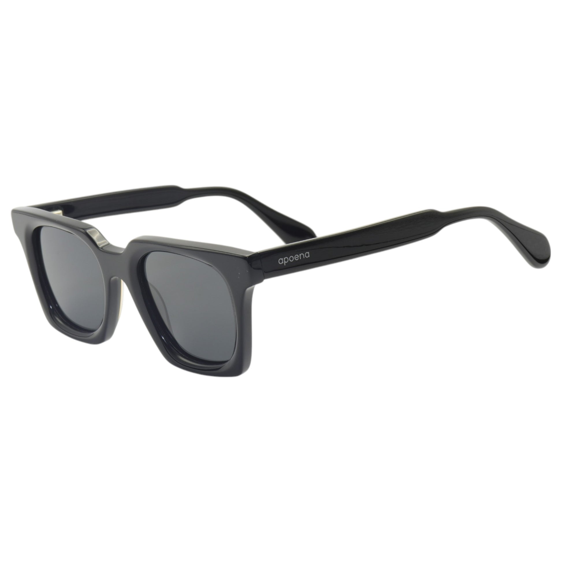Óculos de sol acetato quadrado transparente/ preto