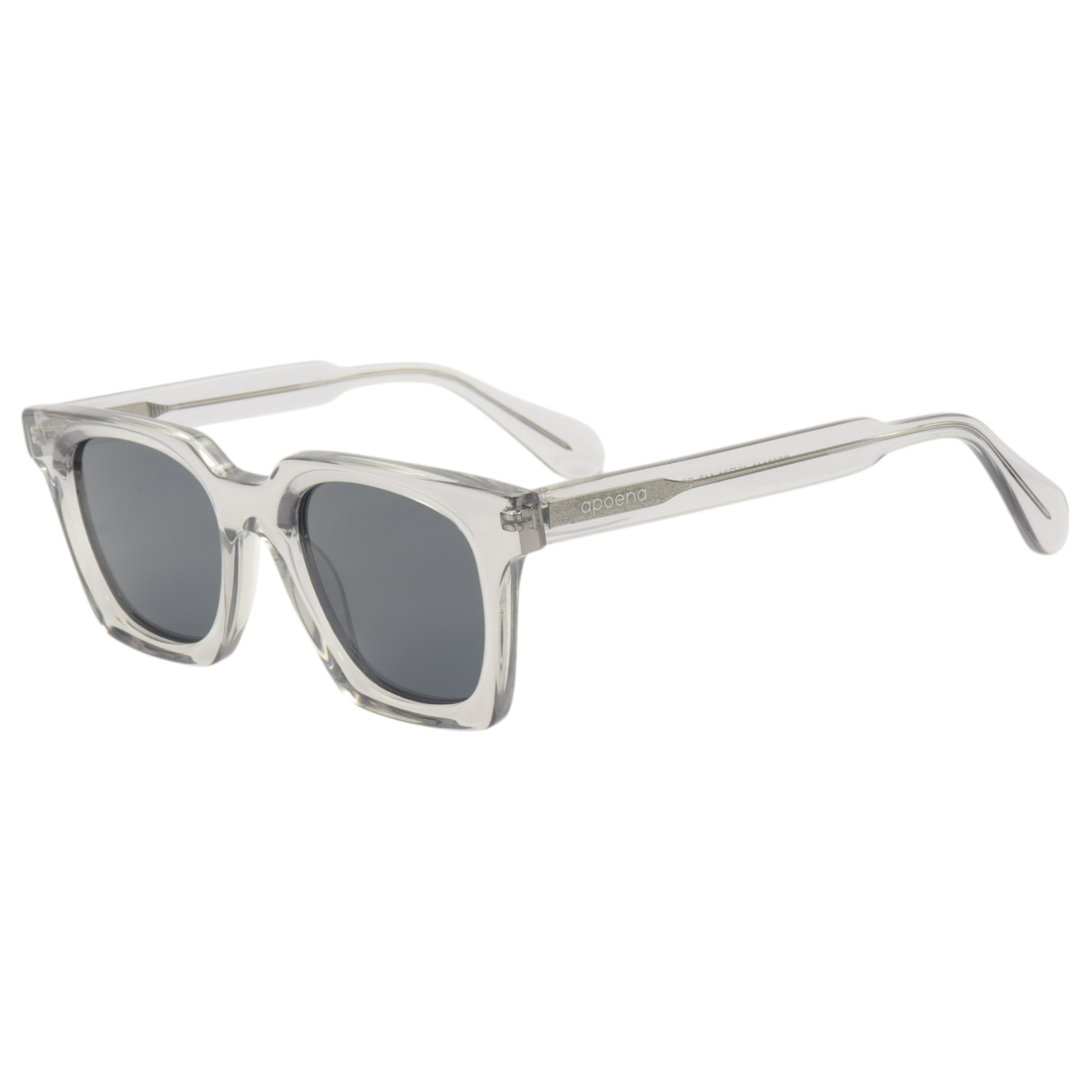 Óculos de sol acetato quadrado transparente/ preto