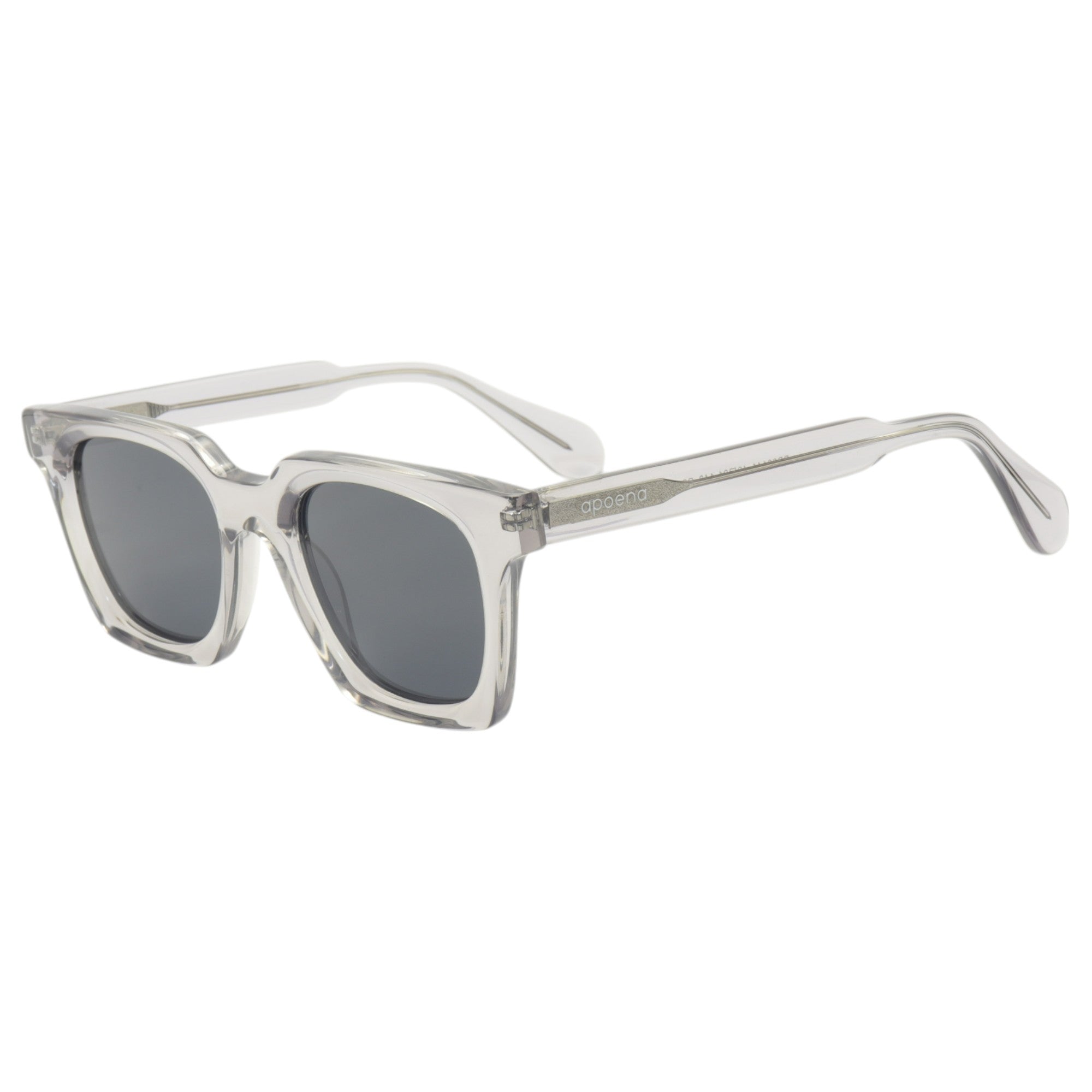 Óculos de sol acetato quadrado transparente/ preto