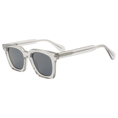 Óculos de sol acetato quadrado transparente/ preto